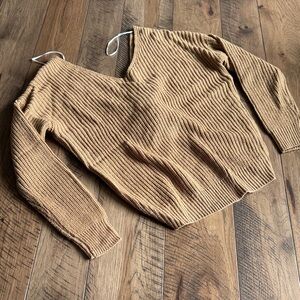 Love Tree Tan V-Neck Ribbed Sweater